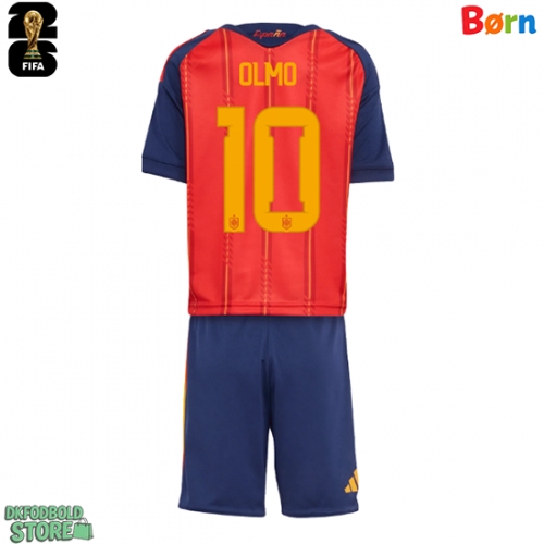 Spanien Dani Olmo #10 Replika Babytøj Hjemmebanesæt Børn VM 2026 Kortærmet (+ Korte bukser)